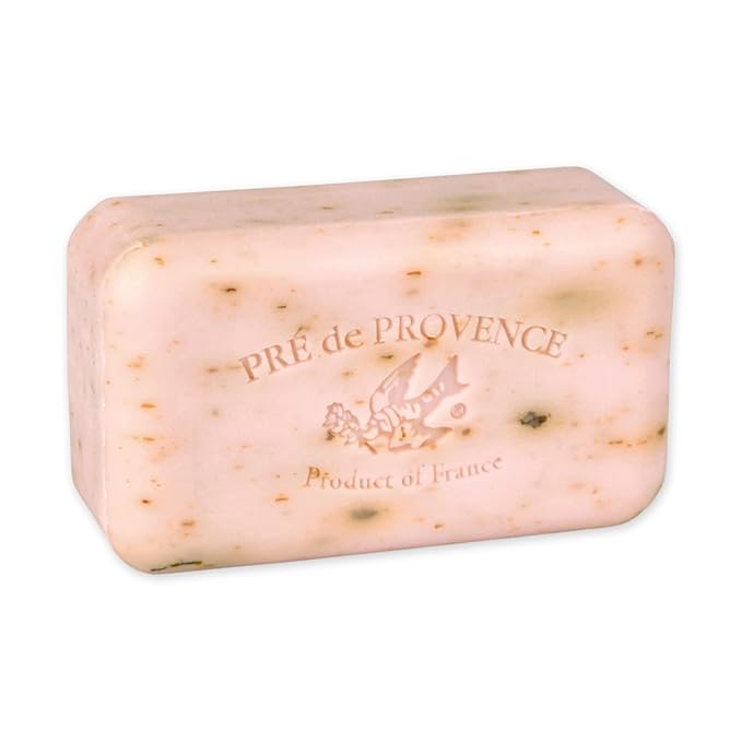 Pre de Provence Artisanal French Moisturizing Soap Bar, Shea Butter Enriched, Quad Milled for Long Lasting Rich Smooth Lather, 5.3 Ounce, Rose Petal