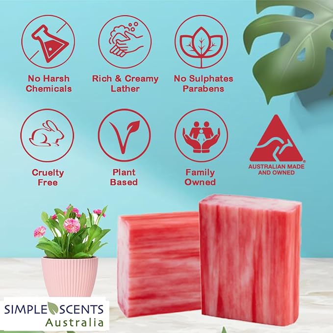 Melon Strawberry Scented Natural Soap Bars (12 Bars), 3.5oz Moisturizing French Triple Milled Soap Bars Enriched with Shea Butter - Pure Plant Oil Bath & Body Soap Bars