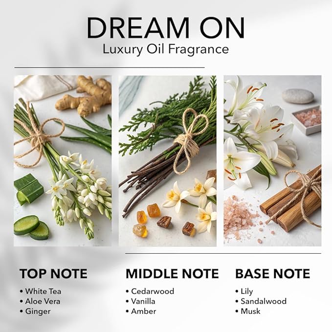 Dream On Fragrance Oil 16.9 FL Oz (500 mL), Inspired by Westin Hotels, Scent Diffuser Oil with White Tea, Aloe Vera & Cedarwood, Diffuser Oil for Home, Spa & Office, Pure Aroma Ingredients