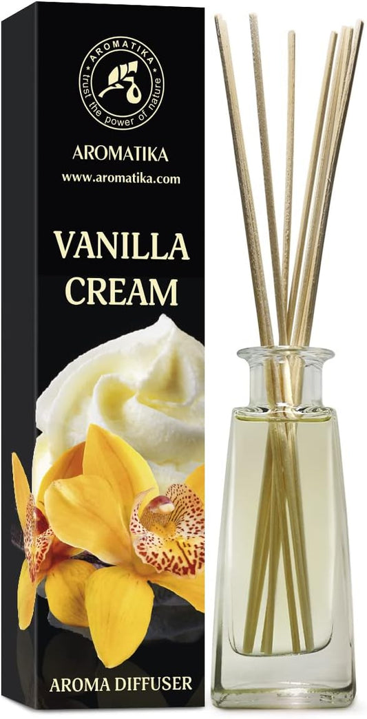 Vanilla Cream Aroma Diffuser 3.4 Fl Oz (100ml) - Reed Diffuser - Room Fragrance - Home Fragrance - Air Freshener - Vanilla Cream Scented Diffuser - Gift