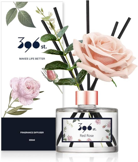 396 st. Rose Flower Reed Diffuser, Red Rose(Also Known as Rose Perfume), 200ml(6.7oz) / Reed Diffuser Sets, Scentsy Home Fragrance, Scented Oils, Home & Bathroom Décor