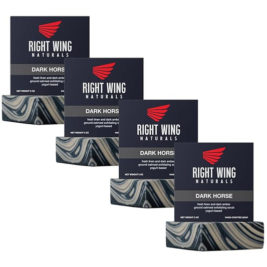 Right Wing Naturals Bar Soap Gift Set for Men | Handcrafted Cold-Pressed Soap | Handmade Organic Soap for Men | Most Popular Flavors | Natural Scented Men’s Bar Soap| Pack of 4 Bars