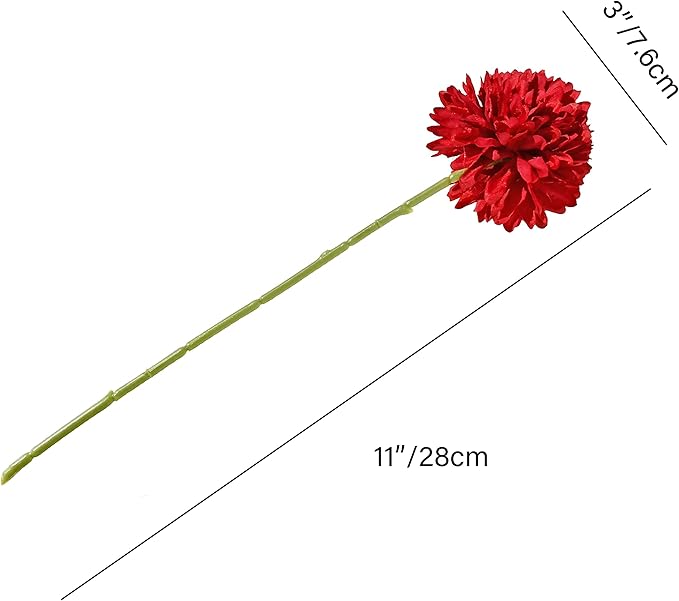 Mandy's Burgundy Artificial Ball Chrysanthemum 12 Stems Faux Flowers with Bendable Stems for DIY Wedding Centerpiece Fall Decor Home Arrangements