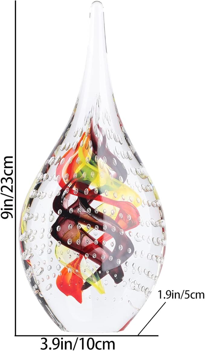 DOVDOV Hand-Blown Glass Sculpture, Stained Creative Glass Art Collection Statue, Unique Mediterranean Decorative Glass, Suitable for Office, Bookshelf, Living Room Coffee Table, Mantelpiece Filling