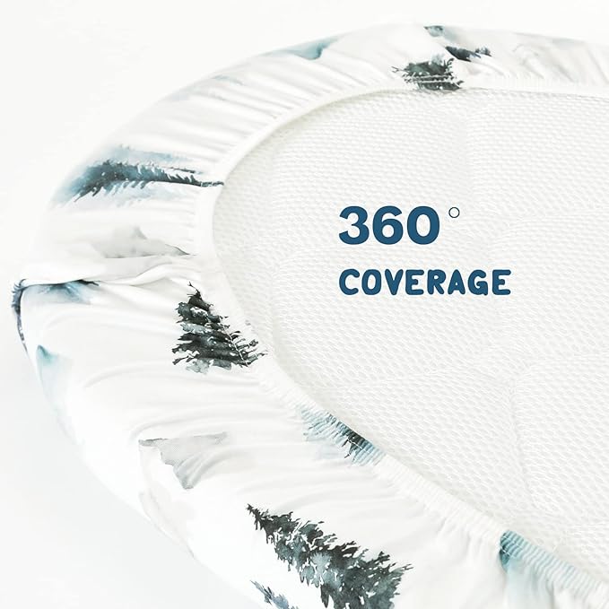 GRSSDER Stretchy Ultra Soft Fitted Bassinet Sheet Set 3 Pack, Universal Fit for Bassinets Baby Cradle Moses Basket Oval Rectangle Mattress Snug and Safe, Cute Wild Forest Mongooses for Baby