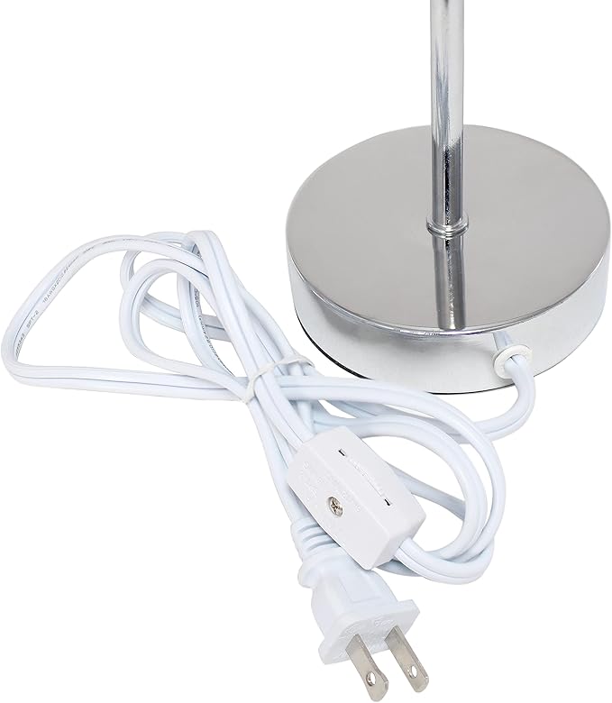 Simple Designs LT2007-BPK-LB Basic Chrome Mini Table Lamp for Living Room, Nightstand, Desk, Countertop, Blush Pink, with Feit LED Bulb Included