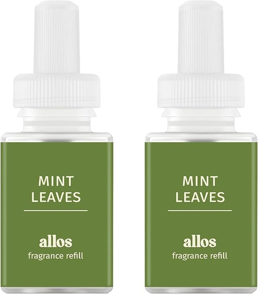 Pura and Allos - Fragrance Refill for Smart Home Air Diffusers - Aromatherapy Scents for Home - up to 120-Hours of Premium Fragrance per Vial - 2 Pack - Mint Leaves (Focus)