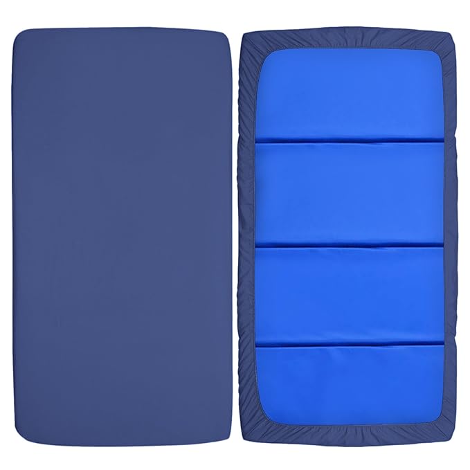 Nap Mat Sheet, 24" x 48" x 4" Fitted Elastic Corners Preschool Day Care Rest Nap Mat Cover, Soft & Breathable Microfiber Baby Sheets for Regalo My Cot Portable Toddler Bed and Joovy Travel Cot, Navy
