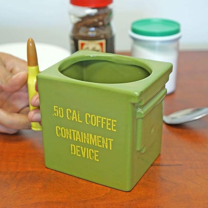 Fairly Odd Novelties .50 Cal Ammo Container Novelty Mug Military Coffee Tea Cup Gag Gift