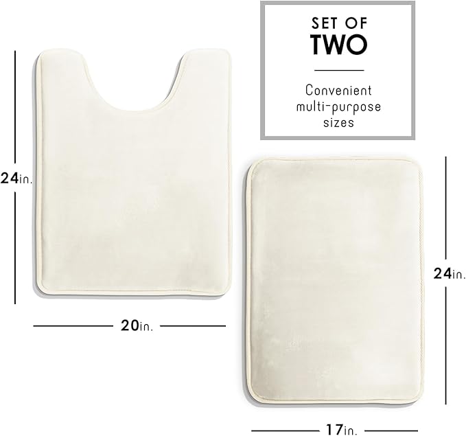 Clara Clark Bathroom Rugs, Velvet Memory Foam Bath Mat, Non-Slip Bath Rugs, Machine Wash, Dries Quickly, Ultra Soft Plush Bath Mats for Bathroom,