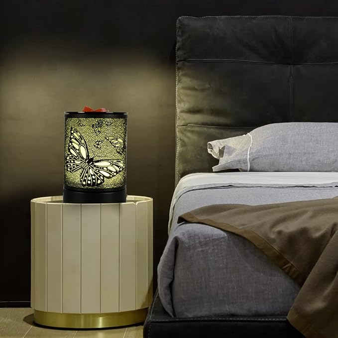 Butterfly Black Electric Fragrance Wax Melts Warmer Oil Melter Scented Tart Burner for Home Decor