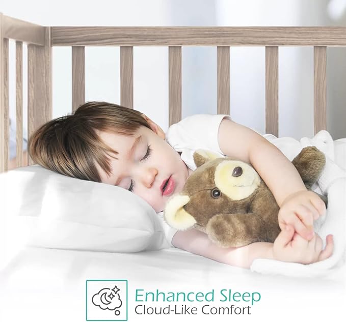 Travel Pillowcase 16 x 20 Inch, 100% Egyptian Cotton Set of 2 Toddler Pillowcase Zipper Closer 600 Thraed Count - Toddler Travel 16x20 Zipper, White Stripe