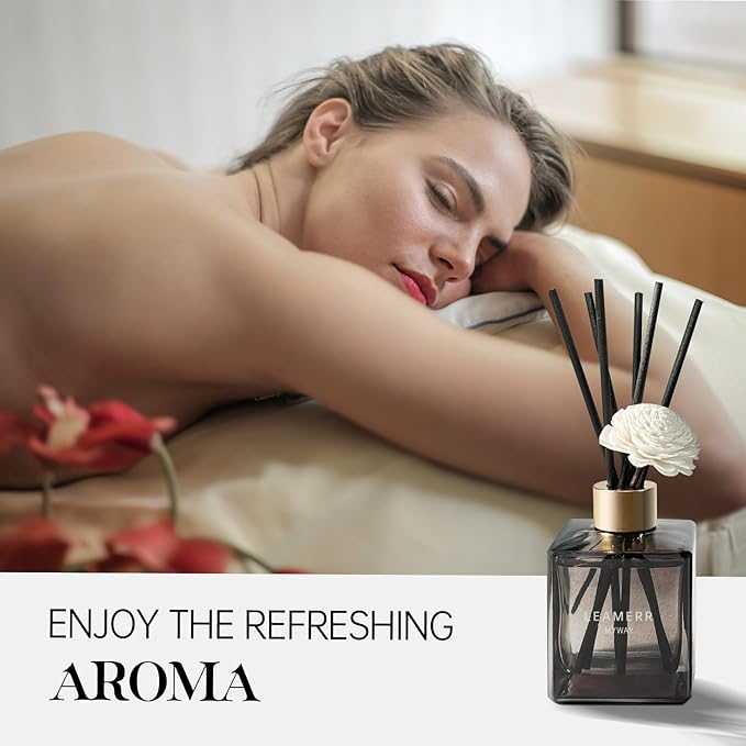 Reed Diffuser with Natural Aroma Essential Oil My Way Scent- 6.3 oz (180 ml) Home Fragrance with Sticks Reed Diffuser Flower for Home Room Office Bathroom Shelf Decor
