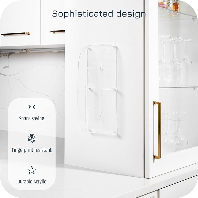 Plastic Bag Holder | Durable Acrylic Wall Mount Kitchen Grocery Bag Storage Organizer | Smudge Proof, Fingerprint Resistant | Acrylic