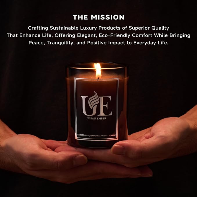 Lavender Scented Candle, Aromatherapy Candle for Home Scented - 55 Hours Long Lasting Soy Wax Candle - Strong Fragranced Black Candle Gift for Women & Men, 8 oz