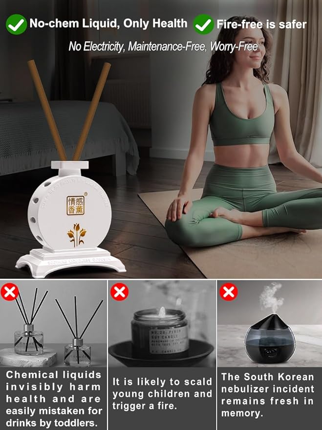 Next Gen Secure Healthy Office Home Set with Liquidless Essential Oil Fragrance Reed Diffuser
