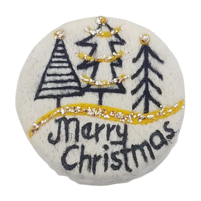 Handmade Felted Christmas Soap | Handcrafted Soap | Unique Housewarming Gift and Lovely Christmas Bathroom Decor | 3 * 3 inch (merry christmas)
