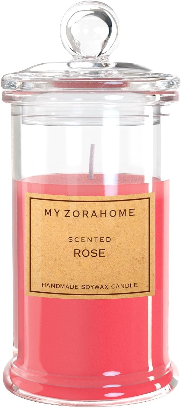 Bottle Shape Soy Wax Rose Scented Candle, Aromatherapy Candles for Home Scented or As a Birthday/Holiday Gift for Your Loved(3.5OZ/24Hours Burning)