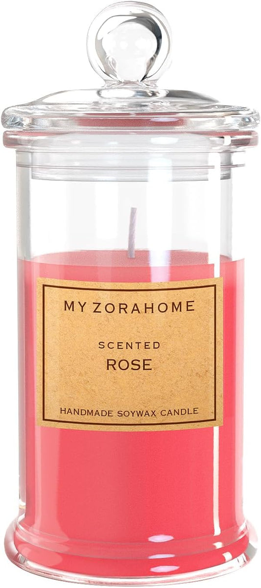 Bottle Shape Soy Wax Rose Scented Candle, Aromatherapy Candles for Home Scented or As a Birthday/Holiday Gift for Your Loved(3.5OZ/24Hours Burning)
