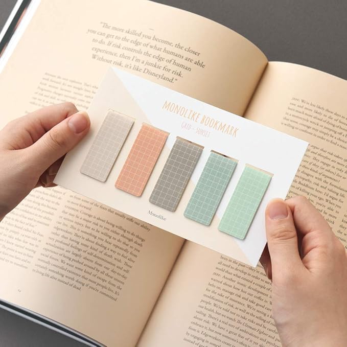 Monolike Magnetic Bookmarks Grid Sunset, Set of 5