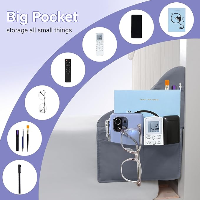 Vekkia Queen Size Bed Wedge Pillow for Headboard/Bed Wedge Gap Filler/Mattress Gap Filler/Wedge Pillow Headboard to Close The Gap (0-6") Between Your Headboard and Mattress, (Grey 60"x10"x7")