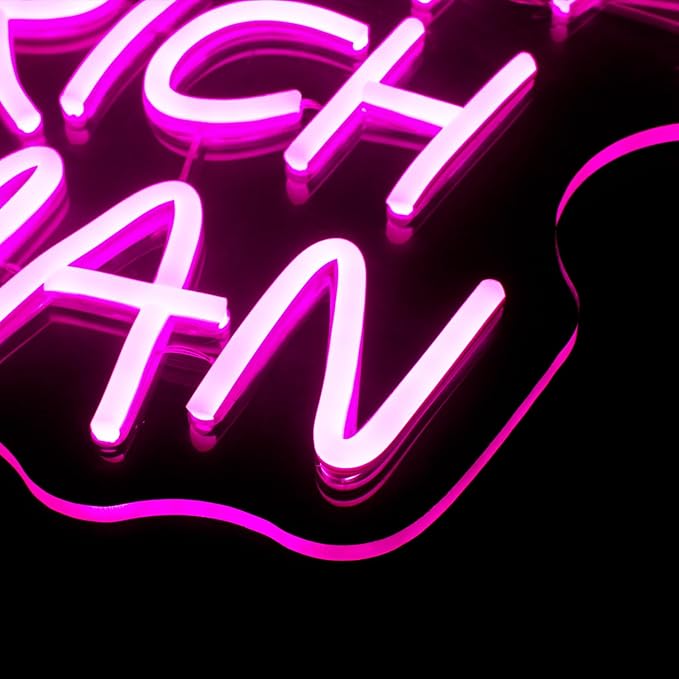 LUCUNSTAR Mom I Am A Rich Man Neon Sign,Neon Signs for Wall Decor,Pink Neon Sign,Neon Light for Wall,Led Signs Decor,USB Connectivity Led Neon Signs for Home Wall,Boys Room Decor,Man Cave Decor