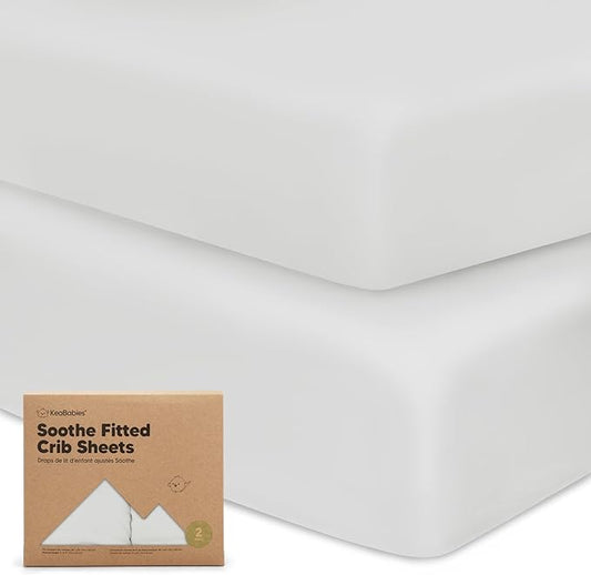 2-Pack Organic Crib Sheets for Boys, Girls - Jersey Fitted Crib Sheet, Baby Crib Sheets Neutral, Crib Mattress Sheet, Cotton Crib Sheets, Breathable Crib Sheet, Baby Mattress Sheets(French Gray)