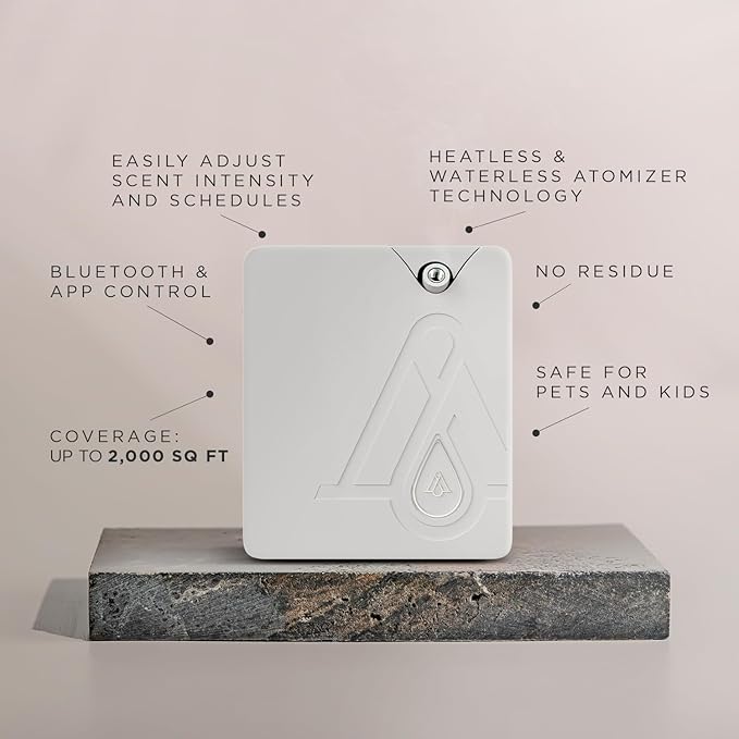 AromaPlan Smart Scent Air Machine for Home, Hotel, Spa, Office– Cold Technology, Hotel Collection Diffuser, Waterless Whole House, White