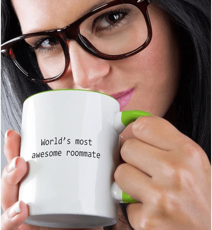 3dRose Coffee Mug, Size - 11oz - Worlds most awesome roommate Anne Collections Expressions - funny coffee cup gift