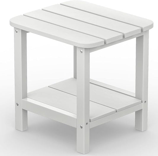 SERWALL Double Adirondack Side Table End Table- White