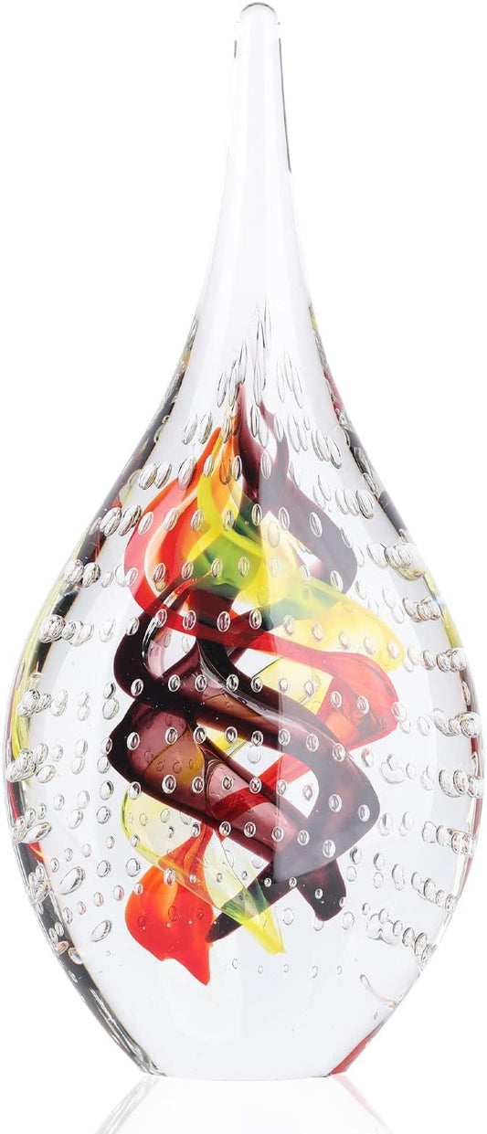 DOVDOV Hand-Blown Glass Sculpture, Stained Creative Glass Art Collection Statue, Unique Mediterranean Decorative Glass, Suitable for Office, Bookshelf, Living Room Coffee Table, Mantelpiece Filling