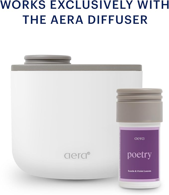 AERA Mini Poetry - Essential Oil for Home – Smooth Suede and Violet Fragrance - Notes of Vetiver, Eucalyptus and Woods - Scent Refill - Capsule Size Works with Mini Diffuser