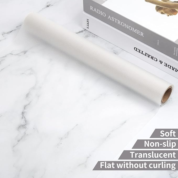 Shelf Liner Silicone Shelf Liners for Kitchen Cabinets Non-adhesive Non-Slip Waterproof Cabinet Liner Drawer Liner Refrigerator Liners Durable & Reusable (12 Inch x 10 FT, Translucent-White)