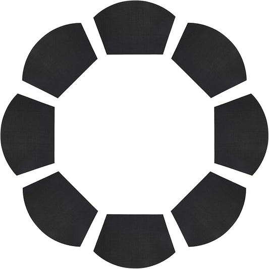 SHACOS Wedge Placemats Set of 8 Woven Vinyl Placemats for Small Round Table Place Mats Wipe Clean Non Slip Table Mats, Black