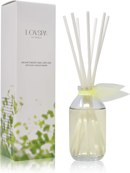 LOVSPA Sparkling Grapefruit Reed Diffuser Set - Refreshing Citrus Scent Diffuser for Home - Non-Toxic Oil Reed Diffuser - Made in The USA