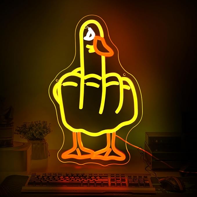 Duck Neon Sign Led Neon Signs for Wall Decor Yellow Light Up Sign Preppy Girls Room Decor USB Powered Gifts