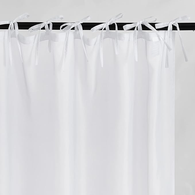 KGORGE Canopy Bed Sheer Curtains for Queen/King/Twin/Full Size, 8 Panels for Girls Boys Adults Bed, Home Bedroom Decor (White, 45 inch width X 96 inch length)
