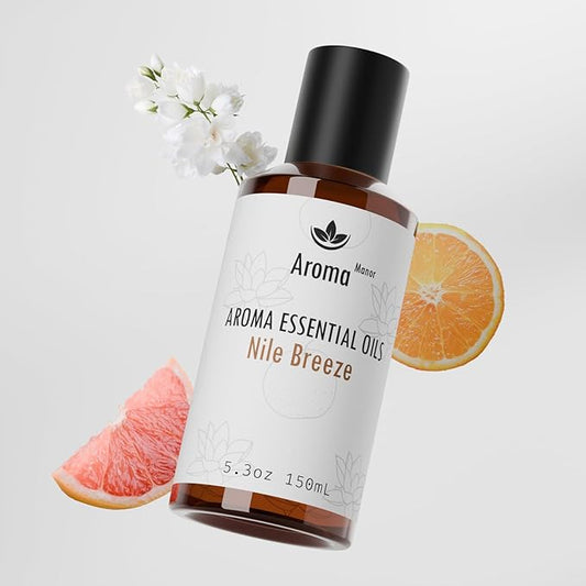 Aroma Essential Oil Blend - Nile Breeze | Inspired by JW Marriott Hotel Scent | Hotel Fragrance Oil for Diffuser Machines | Citrus, Jasmine & Cedarwood | Aromatherapy Oils for Large Rooms | 5.3 fl oz