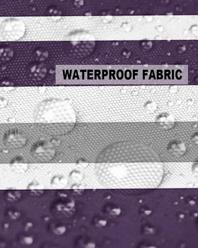 Outdoor Waterproof Lumbar Throw Pillow Covers Set of 2 Grey Purple Stripes Decorative Outdoor Pillows Cushion Case 20x12 Inch Classic Striped Patio Pillows for Couch Sofa Bed Garden Home Decor