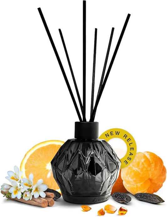 Aromaplan Reed Diffuser, Fresh & Clean Scent Diffuser (8.45 fl oz, 250ml)- Luxury Reed Diffusers Set for Home- Includes Reed Diffuser Sticks & Fragrance Oil in a Glass Bottle