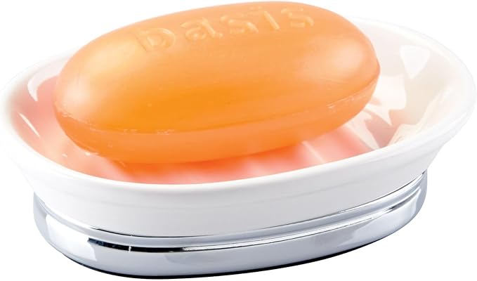 iDesign Soap Dish for Bar Soap – York Collection – White