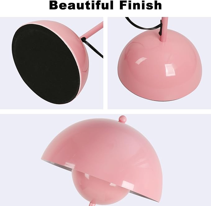 COSYLUX Modern Floor Lamp for Living Room, Industrial Tall Standing Lamp for Bedroom, Metal Shade Reflecting Light Reading Floor Lamp for Office, Nursery Room, Corner(Light Pink)