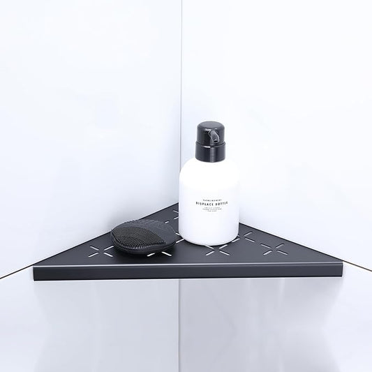 12" Corner Shower Shelf, 1-Pack Shower Shelves SUS304 Stainless Steel Bathroom Shelves for Tile Walls, Recessed Corner Shelf Organizer Rack, No Drilling (Matte Black)