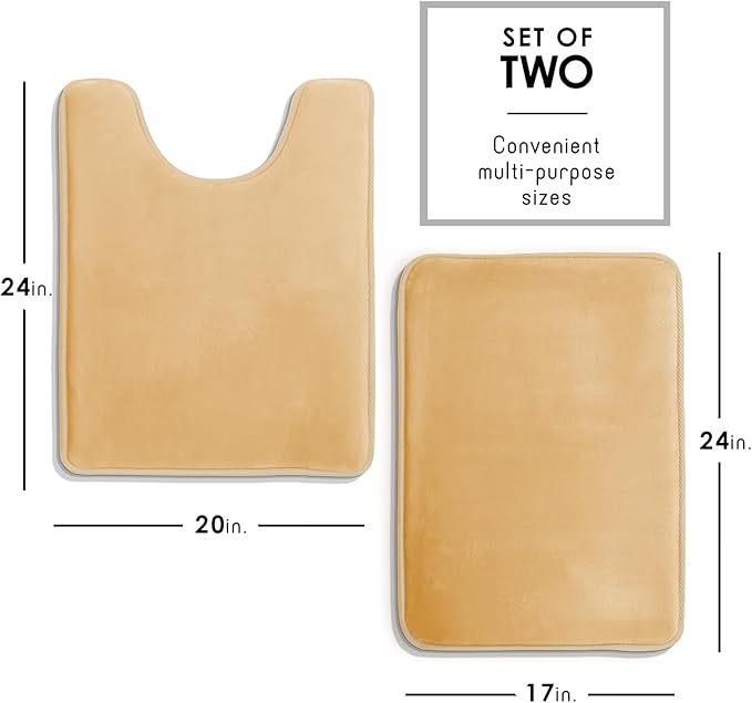 Clara Clark Bathroom Rugs, Velvet Memory Foam Bath Mat, Non-Slip Bath Rugs, Machine Wash, Dries Quickly, Ultra Soft Plush Bath Mats for Bathroom,