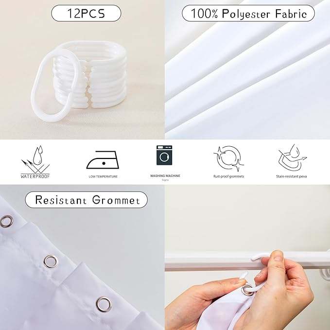 AILONEN Butterfly Shower Curtain for Bathroom, Purple Lavender Bath Curtain Decor,Flower Butterfly Waterproof Shower Curtain with 12 Plastic Hooks (Kids/Girls/Women/Teens) 48" W*72" H