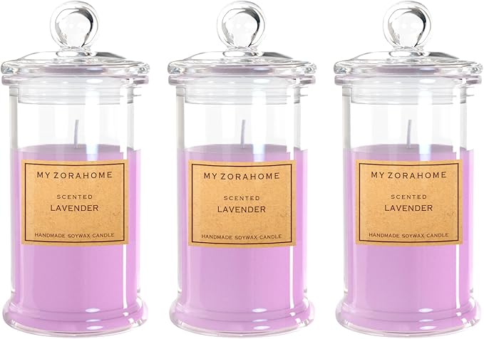 Aromatherapy Candles, Scented Candles for Home As a Holiday Candle Gift for Your Lover, Family, Elder, Friends and Colleagues (Set of 3 - Lavender)
