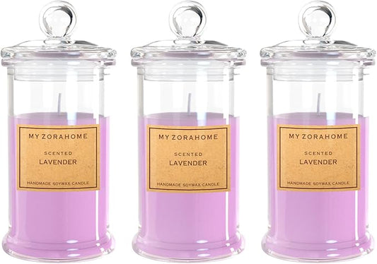 Aromatherapy Candles, Scented Candles for Home As a Holiday Candle Gift for Your Lover, Family, Elder, Friends and Colleagues (Set of 3 - Lavender)