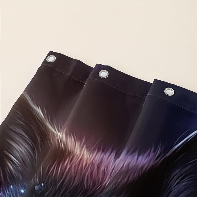 AILONEN Wolf Shower Curtain,Butterfly Flower Wolf Bath Curtain for Kids Boys Girls,Polyester Waterproof for Bathroom with 12 Plastic Hooks 72" W*78" H