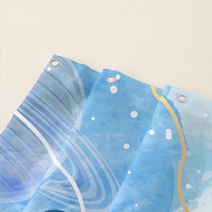 AILONEN Sea Turtle Shower Curtain,Blue Space Planet Turtle Bath Curtain,Watercolor Ocean Turtle Shower Curtain Waterproof for Bathroom Decor with 12 Plastic Hooks, 48" W*72" H