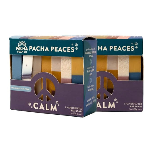Pacha Peaces Bar Soap Calm 2 Pack | Premium, Handcrafted, Hydrating | Natural Face Wash, Hand Cleanser, Body Wash | Soothing Essential Oils, 4 oz